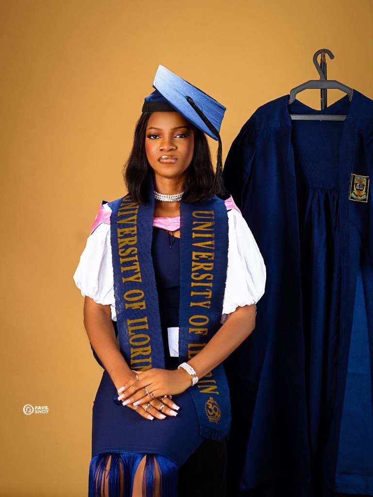 Graduate in traditional cap and gown