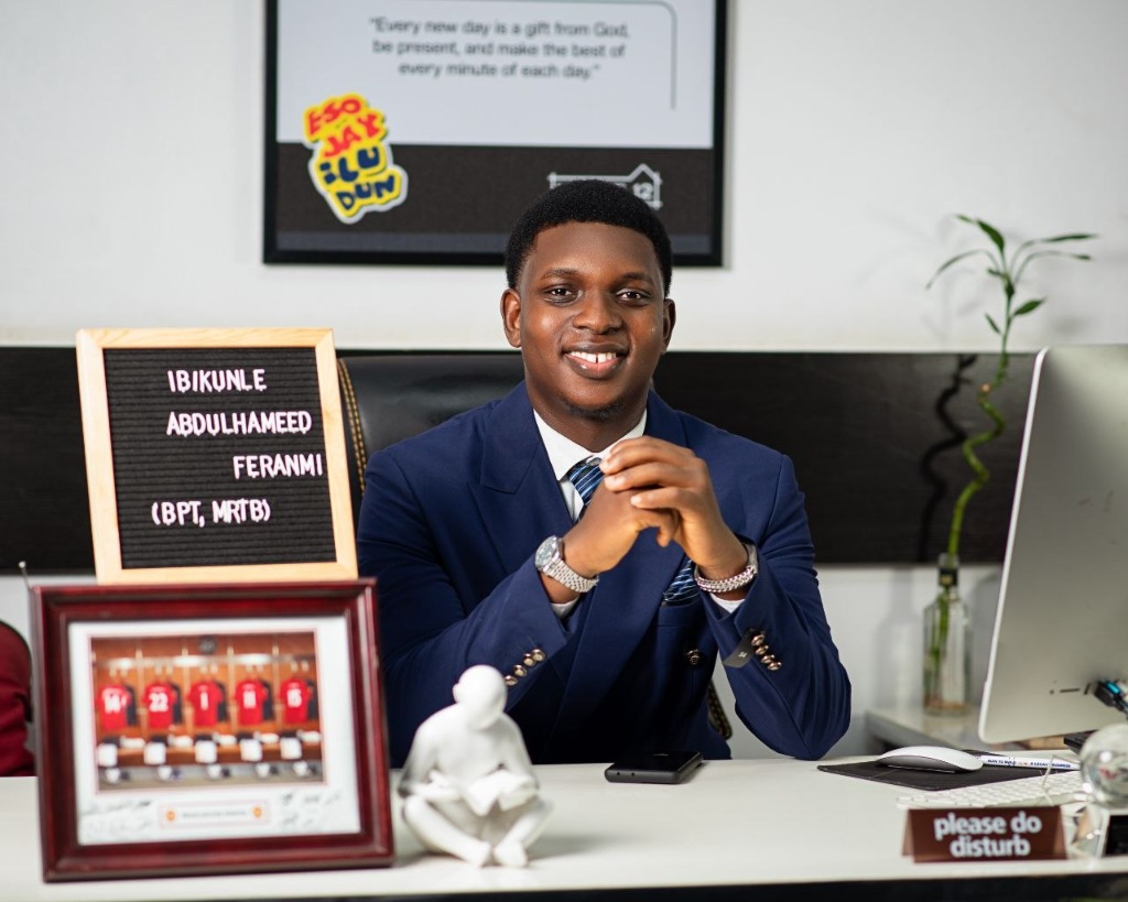 Professional graduation at desk