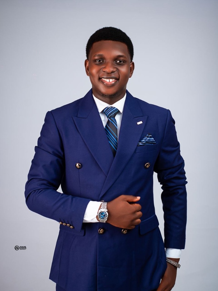 Corporate portrait in navy suit